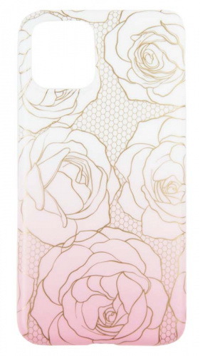 Силиконовый чехол для Apple iPhone 11 Pro градиент розово-белый розы