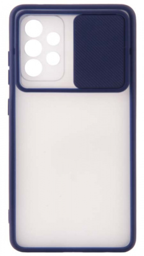 Силиконовый чехол для Samsung Galaxy A52/A525 с защитой камеры хром синий