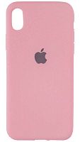 Силиконовый чехол для Apple iPhone XR матовый с блестками светло-розовый