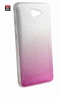 Силиконовый чехол Glamour для Samsung Galaxy A320/A3 (2017) серебро, сиреневый