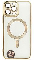 Силиконовый чехол для Apple iPhone 13 Pro Max magsafe золотой