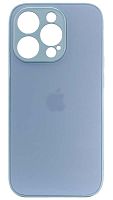 Силиконовый чехол для Apple iPhone 14 Pro матовое стекло голубой
