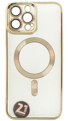 Силиконовый чехол для Apple iPhone 13 Pro Max magsafe золотой
