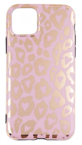 Силиконовый чехол для Apple iPhone 11 Pro леопардовый принт розовый