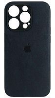 Силиконовый чехол для Apple iPhone 14 Pro кожа с лого синий
