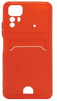 Силиконовый чехол для Xiaomi Redmi Note 12S с кардхолдером красный