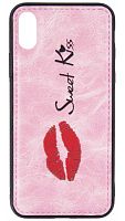 Силиконовый чехол для Apple iPhone X/XS Sweet Kiss розовый