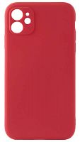 Силиконовый чехол для Apple iPhone 11 плотный с защитой камеры красный