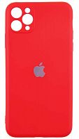 Силиконовый чехол Soft Touch для Apple iPhone 11 Pro Max с защитой камеры красный
