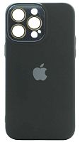 Силиконовый чехол для Apple iPhone 14 Pro Max с закрытой камерой черный