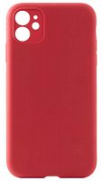 Силиконовый чехол Soft Touch для Apple iPhone 11 с защитой камеры плотный красный