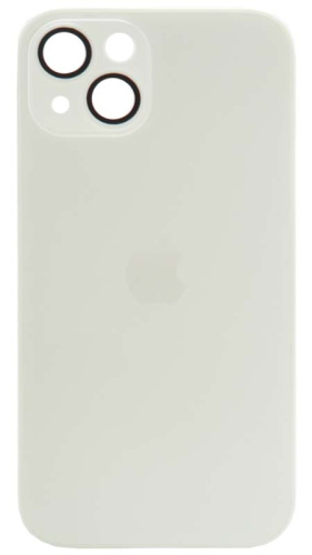Силиконовый чехол для Apple iPhone 14 матовое стекло с линзами белый
