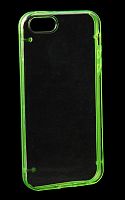 Накладка силиконовая для iPhone 5 прозрачная с зеленым ободком
