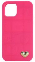 Силиконовый чехол для Apple iPhone 11 Pro мягкий с сердечком неоновый розовый