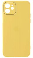 Силиконовый чехол для Apple iPhone 12 матовое стекло желтый