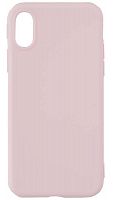 Силиконовый чехол для Apple Iphone X/XS плотный матовый светло-розовый