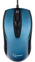 Мышь Gembird MOP-405-B, USB, синий, объемный цвет, бесшум клик, 2 кнопки+колесо кнопка, 1000 DPI