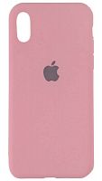 Силиконовый чехол для Apple iPhone X/XS матовый с блестками светло-розовый
