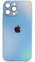 Силиконовый чехол для Apple iPhone 13 Pro Max стекло градиентное голубой