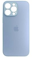 Силиконовый чехол для Apple iPhone 14 Pro Max матовое стекло голубой