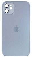 Силиконовый чехол для Apple iPhone 11 матовое стекло с линзами голубой