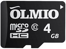 Карта памяти microSDHC 4GB Class 10, без адаптера, OLMIO