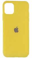 Силиконовый чехол для Apple iPhone 11 Pro Max матовый с блестками желтый