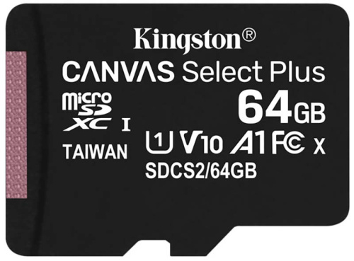 64GB карта памяти MicroSDXC cl10 UHS-I Canvas Select Plus A1 up to 100MB/s без адаптера