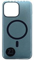 Задняя накладка MagSafe для Apple Iphone 15 Pro Max прозрачный синий