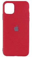 Силиконовый чехол для Apple iPhone 11 Pro Max матовый с блестками красный