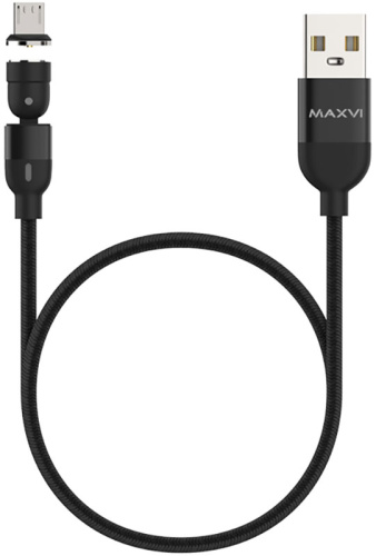 Кабель USB - micro USB Maxvi MCm-02M черный фото 2