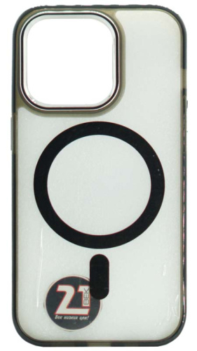 Силиконовый чехол для Apple iPhone 14 Pro MagSafe с комплектом линз черный