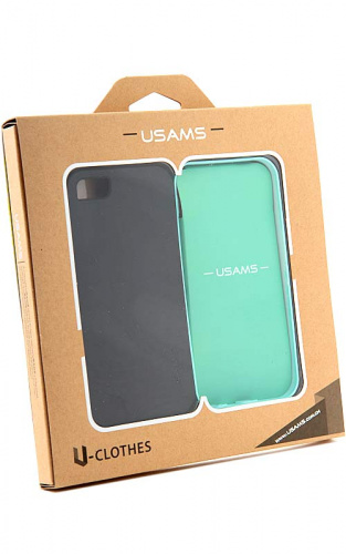 Силиконовый чехол Usams для iPhone 5C + бампер (бирюзовый (U-time series))