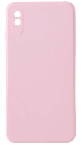 Силиконовый чехол Soft Touch для Xiaomi Redmi 9A с защитой камеры бледно-розовый
