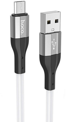 Кабель USB - микро USB HOCO X72 Creator, 1.0м, круглый, 2.4A, силикон, белый