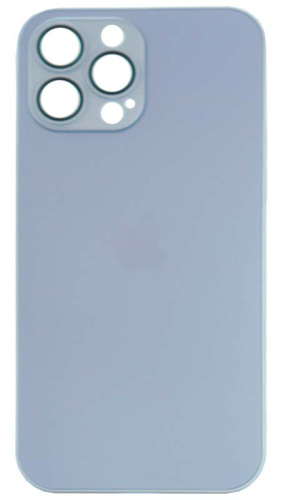 Силиконовый чехол для Apple iPhone 13 Pro Max матовое стекло с линзами голубой