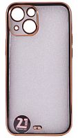Силиконовый чехол для Apple iPhone 13 mini прозрачный с металлическим ободком черный