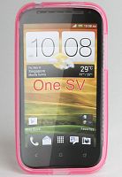 Силиконовый чехол матовый для HTC ONE SV розовый