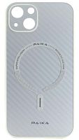 Силиконовый чехол Paika для Apple iPhone 13 magsafe карбон белый