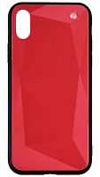 Силиконовый чехол Abstraction Glass для Apple iPhone X/XS стеклянный красный