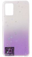 Силиконовый чехол для Samsung Galaxy A02S/A025 с блестками градиент фиолетовый