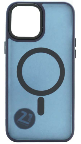 Силиконовый чехол MagSafe для Apple iPhone 13 Pro Max матовый синий