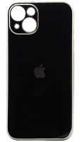 Силиконовый чехол для Apple iPhone 13 глянцевый с окантовкой черный