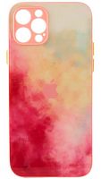 Силиконовый чехол для Apple iPhone 12 Pro стеклянный краски розовый