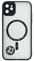 Силиконовый чехол для Apple iPhone 11 magsafe с защитой камеры черный