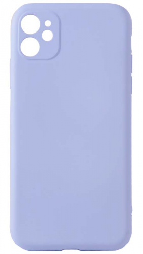 Силиконовый чехол для Apple iPhone 11 матовый с защитой камеры голубой