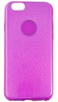 Силиконовый чехол для Apple iPhone 6/6S (4.7) блестящий с морозным узором фиолетовый