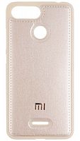 Силиконовый чехол для Xiaomi Redmi 6 кожа с логотипом золотой