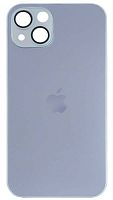 Силиконовый чехол для Apple iPhone 13 матовое стекло с линзами голубой