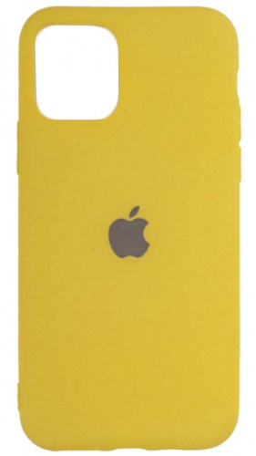 Силиконовый чехол для Apple iPhone 11 Pro матовый с блестками желтый